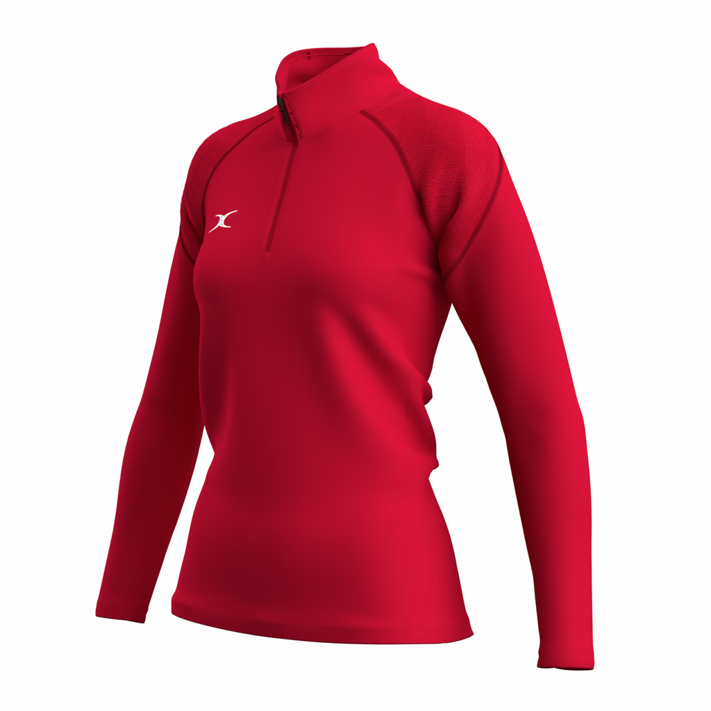 NCHC25Clothing GTS 14 Zip Fleece Women's Red, Three Quarter
