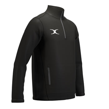 RCBT26Clothing JKT ATOM QTR ZIP BLACK M-Three Quarters Right