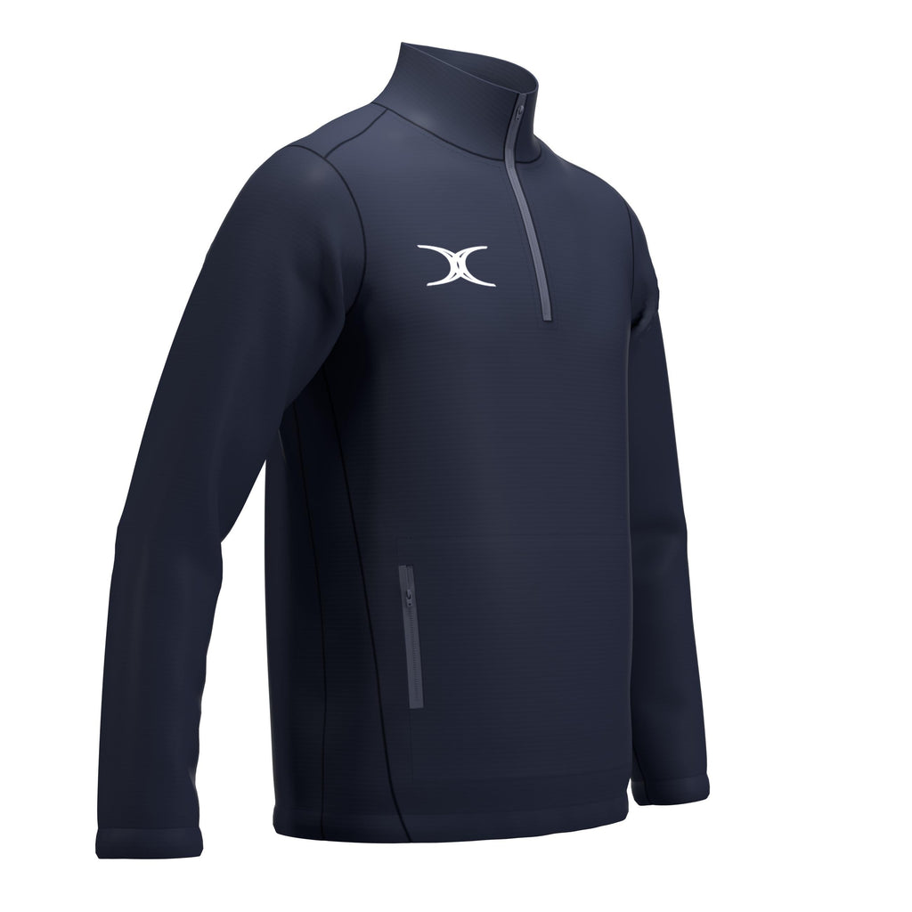 RCBT26Clothing JKT ATOM QTR ZIP DARK NAVY M-Three Quarters Right