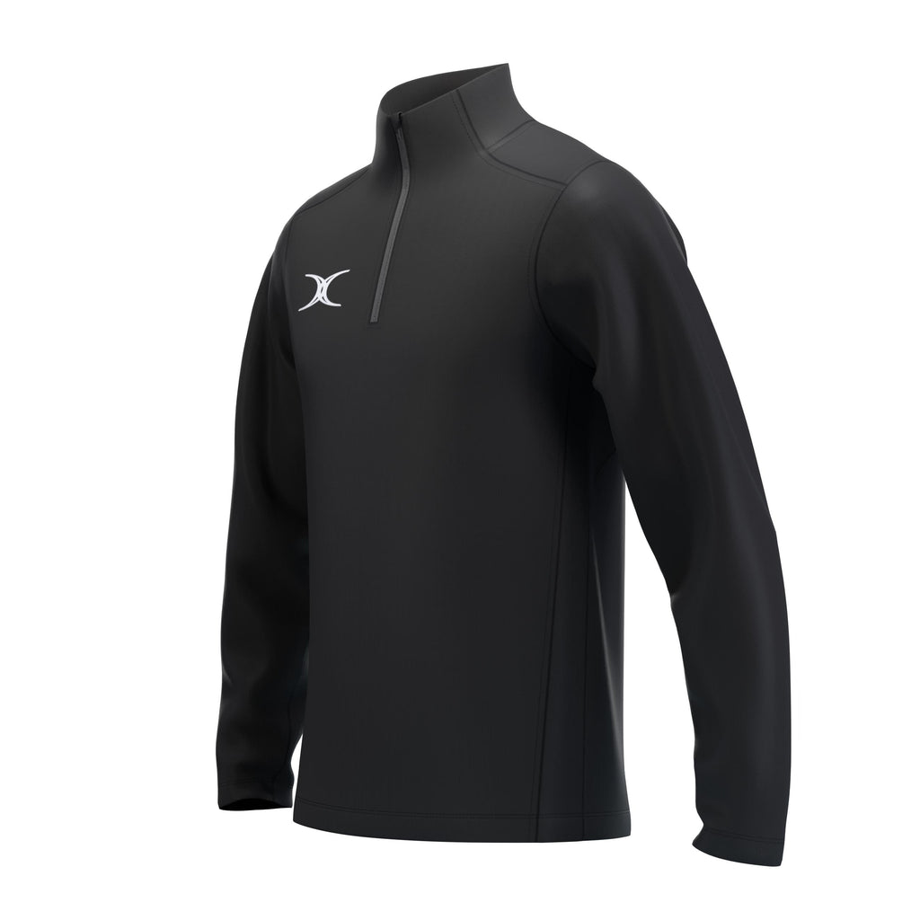 RCCC25Clothing TOP QTR ZIP FLEECE ATOM BLACK M-Three Quarter Left