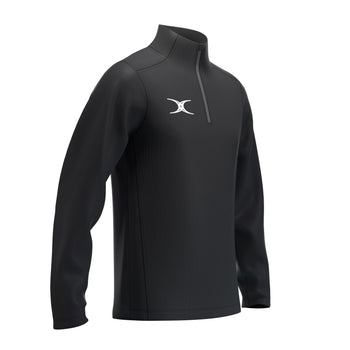 RCCC25Clothing TOP QTR ZIP FLEECE ATOM BLACK M-Three Quarter Right