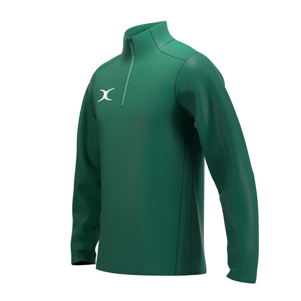 RCCC25Clothing TOP QTR ZIP FLEECE ATOM GREEN M-Three Quarter Left