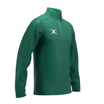 RCCC25Clothing TOP QTR ZIP FLEECE ATOM GREEN M-Three Quarter Right