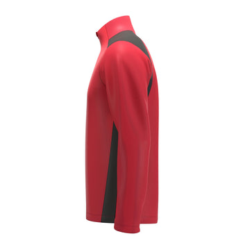 RCCC25Clothing TOP QTR ZIP FLEECE ATOM RED BLACK M-Left Side
