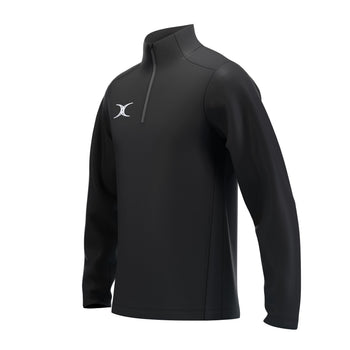 RCCD25Clothing TOP QTR ZIP FLEECE ATOM BLACK M-Three Quarter Left