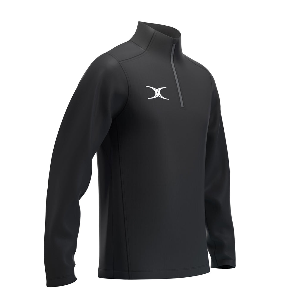 RCCD25Clothing TOP QTR ZIP FLEECE ATOM BLACK M-Three Quarter Right