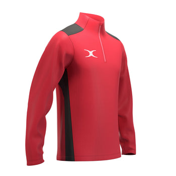RCCD25Clothing TOP QTR ZIP FLEECE ATOM RED BLACK M-Three Quarter Right