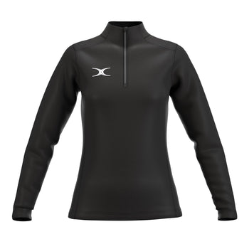 RCCE25Clothing TOP QTR ZIP FLEECE ATOM BLACK WOMEN 10-Front