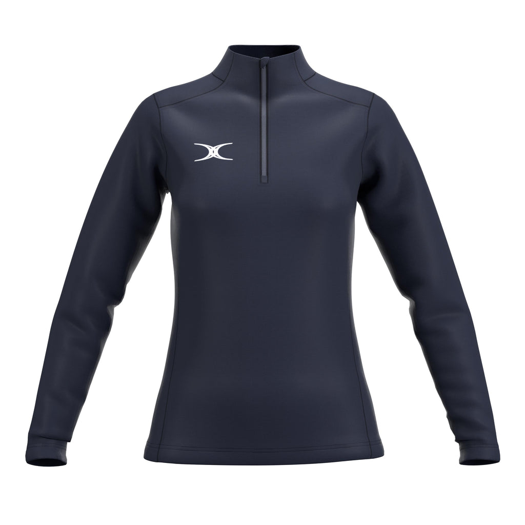 RCCE25Clothing TOP QTR ZIP FLEECE ATOM DARK NAVY WOMEN 10-Front
