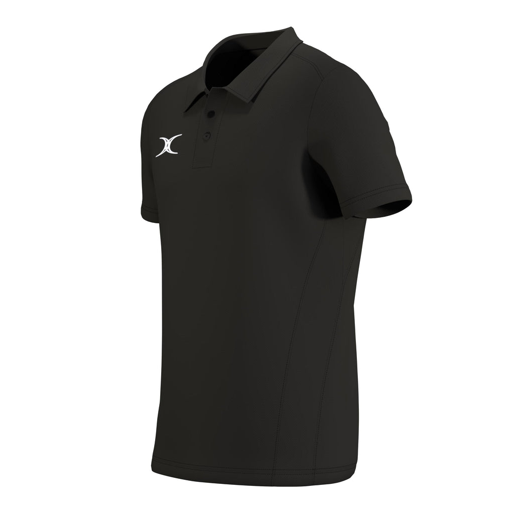 RCFM26Clothing POLO SHORT SLEEVE ATOM BLACK M-Three Quarters Left