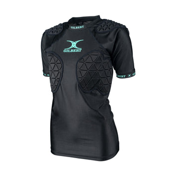 RPCC26Body armour_Mouthguards Triflex Lite V3 Body Armour Black Aqua Front Angle